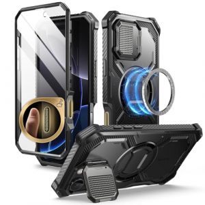 i-Blason Coque pour iPhone 16 Pro Max avec Protecteur Caméra Support Intégrés [Compatible avec Bouton Caméra & MagSafe] [Protection Militaire] Armorbox Coque Intégrale avec Protection d’Ecran, Noir (SUPCASE & i-Blason Store, neuf)