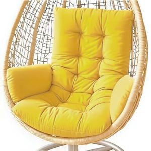 AQIGR Coussin Fauteuil Suspendu, Coussin de Jardin, Coussin de Remplacement pour Chaise D'oeuf Suspendue Intérieur et Extérieur, Coussin Balancelle, pour Terrasse, Jardin(Jaune) (AMZGRZ, neuf)