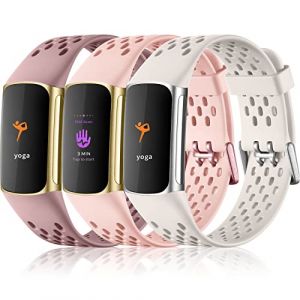Epova 3 Pack Bracelets Compatibles avec Bracelet Fitbit Charge 5/ Fitbit Charge 6, Bracelets de Sport Souples Remplacement Ajustables et Respirants pour Charge 5/Charge 6 (Epova, neuf)