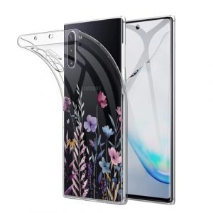 Kaywzo Antichoc Coque pour Samsung Galaxy Note 10 Plus,Housse &Eacute;tui en Transparent TPU avec Motif de Fleurs Peintes,Ultra Mince Silicone Phone Protection Case Cover-4 (Misyum, neuf)