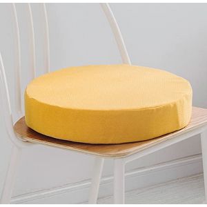 Hruile Coussin de chaise rond pour chaises de salle à manger, cuisine, jardin, housse amovible à fermeture éclair, pour intérieur et extérieur, salon, terrasse, bureau, magasin, 50 x 50 x 5 cm, jaune (Hruile, neuf)