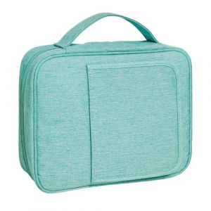 bephible Pochette de rangement Sac rembourré à fermeture éclair Classeur en nylon imperméable avec poignée Stockage fichiers documents grande capacité Portefeuille Vert (Geaosl, neuf)