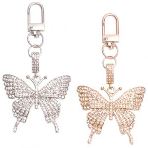 Porte-clés cadeau femmes porte-clés papillon, Cadeaux pour copines, meilleures amies, sœurs, mères, professeurs, or et argent (MIN  CHUNSHENG UK SHOP, neuf)