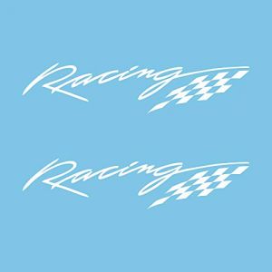 Autodomy Autocollants Racing Sport Tuning JDM OEM | Stickers Voiture Tuning 2 Unités pour Voiture | Autocollant Voiture Sport (Blanc) (Domy Company, neuf)