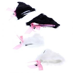 AOKWAWALIY 2 Paires pince à cheveux oreille de renard épingle à cheveux d'oreille d'animaux clips d'oreille de renard loup pinces cheveu hairpin Accessoires de cheveux de cosplay flanelle (Telinei, neuf)