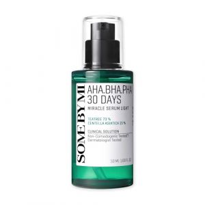 SOME BY MI AHA BHA PHA Sérum Miracle Léger 30 Jours - 1,69 Oz, 50 ml - Fabriqué à partir d'eau de feuille d'arbre à thé pour peaux grasses - Sérum hydratant quotidien pour le visage (HCGlobal, neuf)