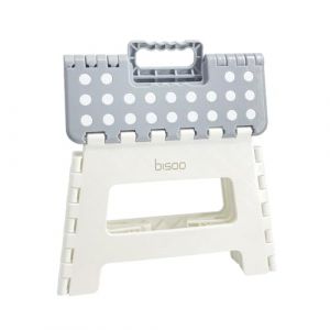 Bisoo Tabouret Pliant - Marche Pied Enfant - Tabouret Pliable Portable en Plastique - Marche Pied Pliable pour Salle de Bains et Cuisine - Sûr et Pratique pour Filles & Garçons - 22 cm Gris (Bisoo LLC, neuf)