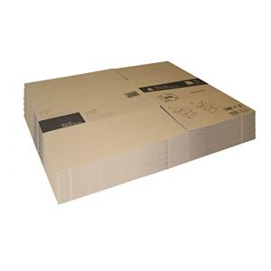 Pack and Move - Lot 25 cartons d&eacute;m&eacute;nagement hauteur modubale : variable et personnalisable - 50 x 40 x 20-30 cm - Poign&eacute;es renforc&eacute;es - 1 adh&eacute;sif offert (Equipstore Packaging, neuf)