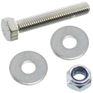 AERZETIX - Kit de 25 boulons M5x30 mm &agrave; t&ecirc;te hexagonale + 50 rondelles larges + 25 &eacute;crous autobloquants hexagonaux M5 | pour projets domestiques r&eacute;novation et r&eacute;paration l&eacute;g&egrave;re | en acier (Tuning, neuf)