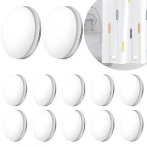 ZYNERY Lot de 12 Poids pour Rideaux de Douche avec Aimants Magnétiques - Aimant pour Rideaux - Fixation Stable Rideau Salle de Bain - Inclus 1 Boîte de Rangement Plastique Blanc (SunFlower UK, neuf)