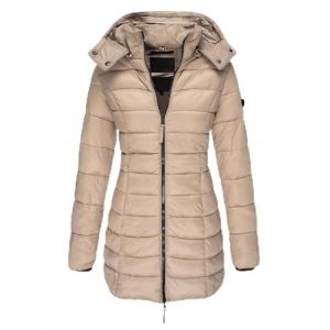 LAEMILIA Manteau Femme Hiver Chaud Veste Femme Capuche Amovible Blouse Femme Hiver Fermeture Eclair avec Poches Doudoune Mi Longue Matelass&eacute; Parka Femme Couleur Unie Grande Taille S-XXL / 34-48 (LAEMILIA, neuf)