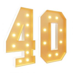 Chiffres lumineux de tonnelle pour la d&eacute;coration de f&ecirc;te, ensemble de panneaux en mousse pr&eacute;d&eacute;coup&eacute;s g&eacute;ants avec lumi&egrave;res LED en mosa&iuml;que pour la Saint-Valentin, anniversaire, No&euml;l, Nouvel An, chiffre (☞7-15 Days Delivery➤HYQFSAD Shop, neuf)