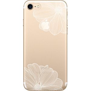 NOVAGO Compatible avec iPhone SE 2020, iPhone SE 2022,iPhone 7, iPhone 8 (4,7") Coque Transparente Gel Souple Solide R&eacute;sistante Impression Fantaisie(Fleur Noire) (NOVAGO-Vendeur PRO fran&ccedil;ais, neuf)