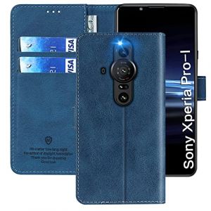 FMPCUON Etui Coque pour Sony Xperia Pro-I,[Housse en Cuir PU Premium] [Pochette de Portefeuille] [Etui &agrave; Rabat],avec Fentes pour Cartes pour Sony Xperia Pro-I,Bleu (FMPCUON-EUR, neuf)