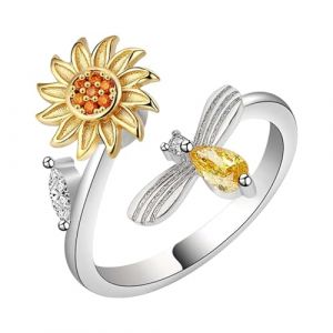 Anneaux Fidget, Jouets Anti-stress R&eacute;glables, 2,36x1,72 Cm, Bagues Apaisantes, R&eacute;ducteur D'anxi&eacute;t&eacute; Rotatif, Jouet Sensoriel, Pour Hommes Femmes Bureau Salle De Classe Voyages R&eacute;unions Anniversaire Mar (xiufegnwu, neuf)