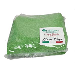 Seat Flor SRL® Sable coloré pour décoration de vases 0,5 mm Sac de 1 kg env. (25 couleurs disponibles) (Vert) (DECOMadeInItaly, neuf)