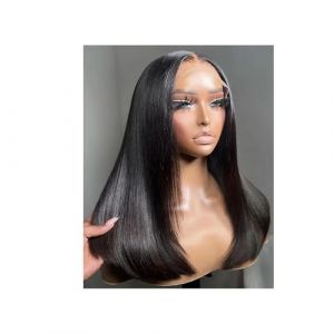 Postiche Femme Perruques de cheveux humains droites avant de lacet perruques de cheveux humains courts Bob perruques de cheveux humains perruque avant de dentelle noire perruques de cheveux humains 15 (zuwanguk, neuf)