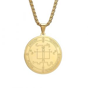 EUEAVAN Archange Gabriel Collier Amulette Protection Collier Ange Gardien M&eacute;daille Archange Michel Pendentif Salomon Insigne Saint Archange Bijoux pour hommes, Acier inoxydable, Pas de gemme (EUEAVAN, neuf)