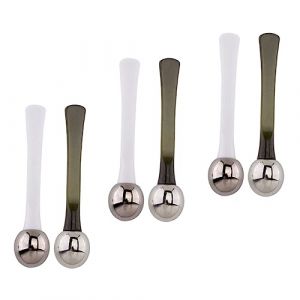 Beavorty 6 Pièces Masseur Oculaire Outil De Crème Pour Les Yeux Cuillère à Crème Contour Des Yeux Kit De Maquillage Appareil De Massage Avec Crème Pour Les Yeux Alliage De Zinc (T Innovation·HX, neuf)