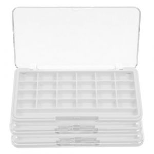 Ipetboom Palette de Fards &agrave; Paupi&egrave;res Vide 24 Compartiments en Plastique avec Couvercle Transparent Blanc Lot de 3 Palettes Rechargeables pour Rangement Maquillage Portable pour Voyages (KinRoZ, neuf)