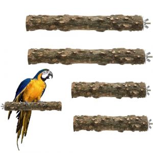 Jiavlyx 4 Pi&egrave;ces Perchoir Perroquet en Bois Naturel, Perchoirs en Bois Naturel, Perchoirs Naturels pour Oiseaux, Perchoir Oiseaux Jouet Perroquet, pour Calopsittes Ins&eacute;parables Canaris (Yincan Department Store Daily Necessities, neuf)