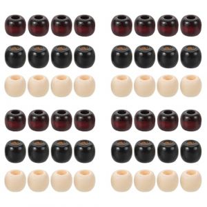 Hemobllo Lot de 60 Perles pour Dreadlocks et Tresses Perles de Fabrication en Bois Imitation, Trou de 8 MM, Accessoires Cheveux L&eacute;gers pour Cr&eacute;ation Bijoux et Bracelets Tress&eacute;s, Kit DIY (pattobold, neuf)