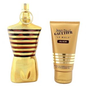 Le Male Elixir by Jean Paul Gaultier for Men - 2 Pc Gift Set 4.2oz Parfum Spray, 2.5oz Shower Gel (Seiloire, neuf)