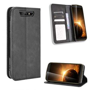 Coque pour Blackview BV5500 &Eacute;tui &agrave; Rabat en Cuir PU Portefeuille Housse Simili Cuir Flip Cover Magn&eacute;tique Anti-Choc avec Fonction Stand Etuis Compatible avec BV5500,5500 Pro,5500 Plus, Noir (BaiFu-EU, neuf)