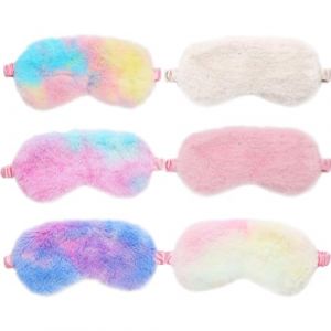 EUPSIIU 6 Pi&egrave;ces Masques De Sommeil En Peluche, Respirant Masque pour les Yeux de Sommeil de Nuit pour Enfant Adulte Sieste, Mignon Doux et Moelleux Voyager Masque de Sommeil pour Filles, Femme (LINJIE EU, neuf)