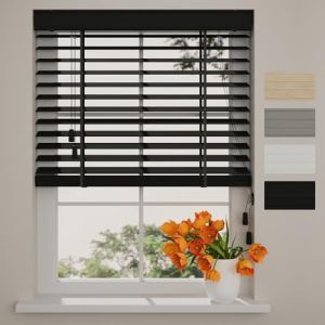 Radeco&reg; Store v&eacute;nitien en Bois de Bambou Easy - 50 mm - Noir - 160 x 175 cm (WINDOW-DECORATIONCOM, neuf)