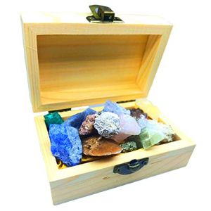 TENET - Lot de pierres naturelles pierres pr&eacute;cieuses pr&eacute;cieuses Kit min&eacute;raux petit g&eacute;ologue &eacute;ducatif exp&eacute;riences scientifiques (15 pi&egrave;ces avec coffret) (PIETRENATURALI-SHOP, neuf)