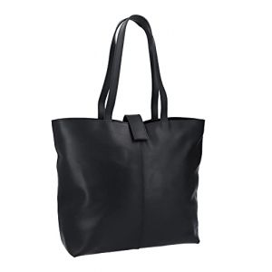 Gusti Cuir Sac cabas - Alexandra Noir en Cuir de Vachette, Sac à Main Femme, Compartiment A4, Fermeture Aimantée et Zippée, Bandoulière Réglable (Gusti Cuir, neuf)