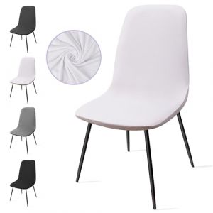 Eozakavod Housse de Chaise Extensible 4 pi&egrave;ces, Housse de Salle &agrave; Manger Amovible Lavables Couverture de Chaise Rev&ecirc;tement de Chaise pour Salle &agrave; Manger,H&ocirc;tel,D&eacute;cor,Mariage(C-Blanc, 4 Pi&egrave;ces) (Eckonaver, neuf)