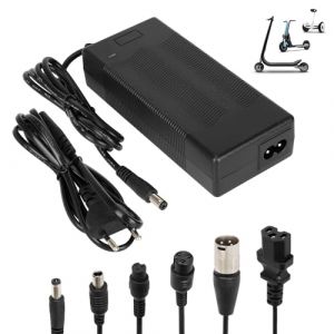 HPGAAVD Chargeur Trotinette Electrique，42V 2A Chargeur Xiaomi M365, Chargeur Universel pour Batterie Lithium 36V avec 6 Connecteurs，Charge Rapide pour Hoverboard，E-Bike，Scooter &eacute;lectrique (HPGAAVD, neuf)