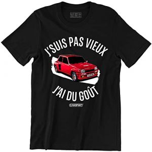 T-Shirt Voiture Vintage R5 Turbo Rouge | Humour Homme Tee Shirt Fan Automobile française | j'suis Pas Vieux J'Ai du goût | 100% Coton (as4, Alpha, 4X_l, Regular, Regular) (Maxi-Shirt, neuf)