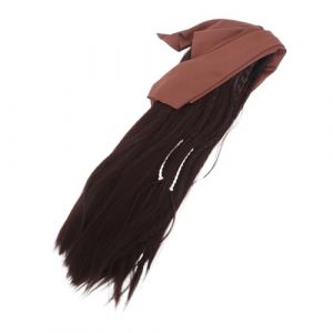 FRCOLOR Wig Pirate Marron Naturel avec Foulard pour Halloween Accessoire Costume Pirate pour Hommes et Femmes pour &agrave; Th&egrave;me Carnaval et Cosplay (Different Quality, neuf)