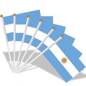 AhfuLife Petit Drapeau Argentine - 100Pcs Mini Drapeaux Argentin avec Poteau Solide Blanc de 30cm pour D&eacute;coration Jardin Bar Football Match Coupe du Monde F&ecirc;te Nationale (echoapple, neuf)
