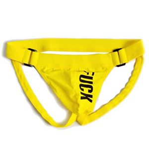 Alienjoy Jockstrap String pour homme Sous-vêtements sexy pour homme Slips Thong Coton Taille basse String Sport Jock Strap, jaune, M (Remanker520, neuf)