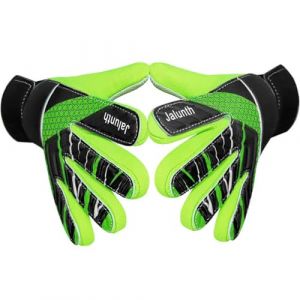 Jalunth Gants de Gardien But Enfant Jeune Junior avec Protections des Paume en Latex Antiderapant et Dos Main PU Convient Entrainement et Compétition Gant de Foot Gardien pour Garcon Fille Garçons (JaHuaOnline-b, neuf)