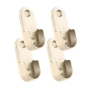 OUDQFCJ 4 pièces Support pour barre ovale de penderie, Support de tringle en métal, Tringle Penderie, Tringle Dressing, Barre Dressing, Support Tringle Penderie (Mapico, neuf)