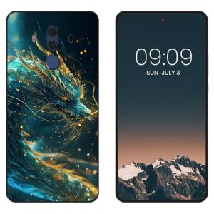 WUACYEAMING Noir Coque pour Huawei Mate 10 Pro, Haute Qualit&eacute; TPU Silicone Mince Souple Antichoc Bumper avec Le Dragon Motif Dessin Mat Case (WUACYEAMING, neuf)