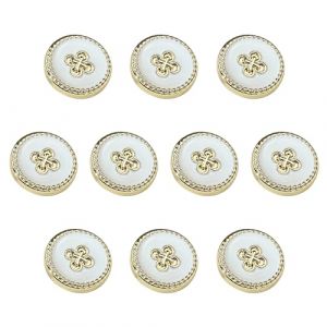 ftiemlovde 10 Gros Boutons Dor&eacute;S Mercerie Pour Blazer M&eacute;Tal &agrave; Coudre，Couvre Boutons Blanc Couture de Manchettes Femme Chemise Smoking，Perfect Homme Boutons Pantalon Pour Capitonnage（J10 18mm） (ftiemlovde, neuf)