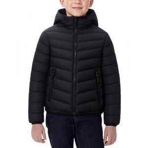 Maeau Doudoune à Capuche Légère Enfant Garçon 13 14 Ans Blouson Matelassée Petite Ado Fille Hiver Veste en Duvet Chaude Imperméable Noir Manteau Rembourré Puffer Court Jacket Manche Longue Automne (YOUXINGEU (Livraison sous 5 à 12 jours）, neuf)