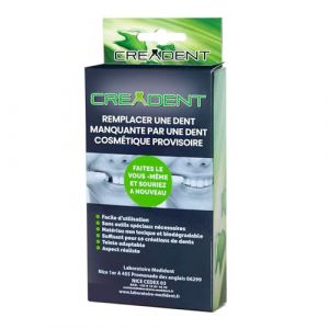 CREADENT -Kit pour remplacer vous m&ecirc;me une dent manquante-Dent cosm&eacute;tique-Fausse dent provisoire pour retrouver le sourire (Laboratoire Medident, neuf)