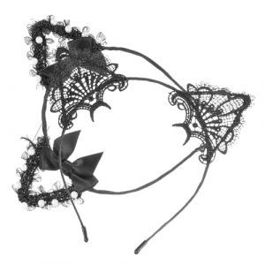 FOMIYES 2pi&egrave;ces Bandeau Oreille de Chat pour Femme Bandeau avec Oreille de Chat Noir Accessoires de D&eacute;guisement pour F&ecirc;te (Family&Personal, neuf)
