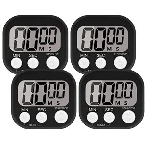 4 Paquets Alarme Forte Minuteur De Cuisine, Magnetique Time Timer avec Grand Écran LCD, Timer Enfant pour Étude, Exercer, Cuisson (BBQ-shop, neuf)