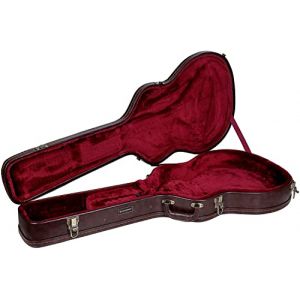 Crossrock Étui pour guitares électriques semi-creuses style 335 à 6 cordes - Quincaillerie en bois vintage, doublure en éponge, pieds en métal, espace de rangement - marron (CRW620SABR) (Musicasesupplier-FR, neuf)