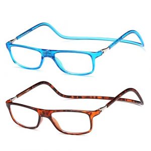 NEW VISION Lunettes 2 pack, Lunettes Loupe, Lunettes De Lecture Magnétique, Longueur RéGlable Lunette De Lecture Homme Femme, NV2904 (Bm, 3.5, x) (New Vision Milano, neuf)