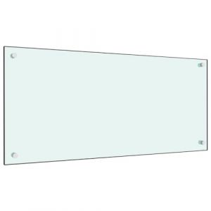 AUVYI Crédence de cuisine en verre trempé 90 x 40 cm - Blanc - Protection anti-éclaboussures en verre pour cuisinière - Protection anti-éclaboussures en verre - Protection contre les éclaboussures - (AUVYI EU, neuf)