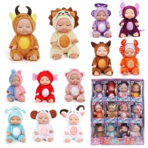 JOAASU Poupee Reborn, 12 Pièces Mini Poupées Reborn, Poupee Bebe Reborn Realiste Poupee, Mini Poupee, Bebe Reborn, Mini Reborn Poupée Bébé Silicone, Ensemble de 12 Poupées Constellation (LSA-EU, neuf)